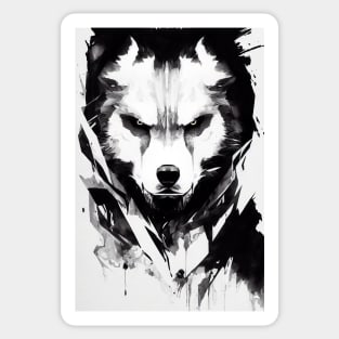 Wolf Wild Nature Free Spirit Art Brush Painting Sticker